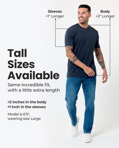 Men'S T-Shirts - Short Sleeve Crew Neck Soft Fitted Tees S - 4XL